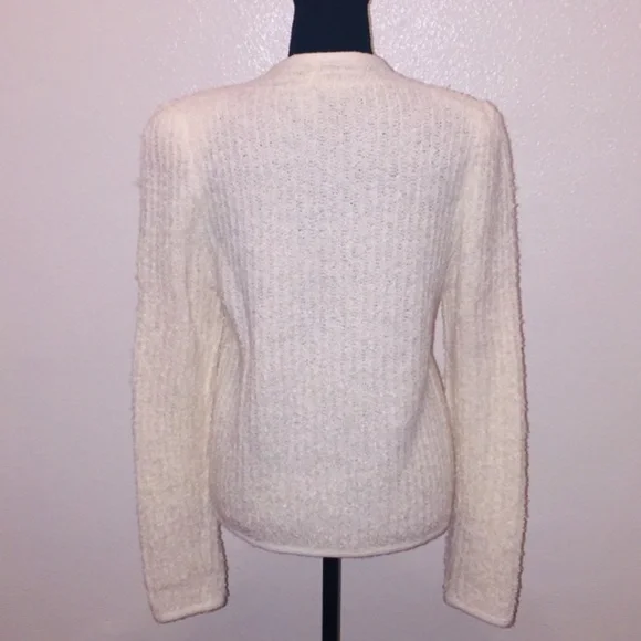 Cream/ivory medium weight knit open cardigan - Picture 2 of 7